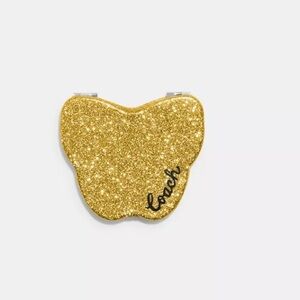 Coach gold GLITTER HEART COMPACT MIRROR